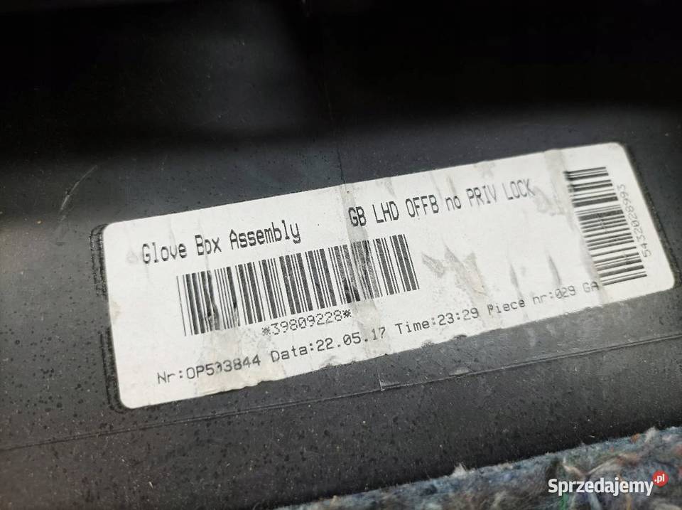 SCHOWEK PRAWY PASAŻERA DESKI EU Volvo V60 I 2010