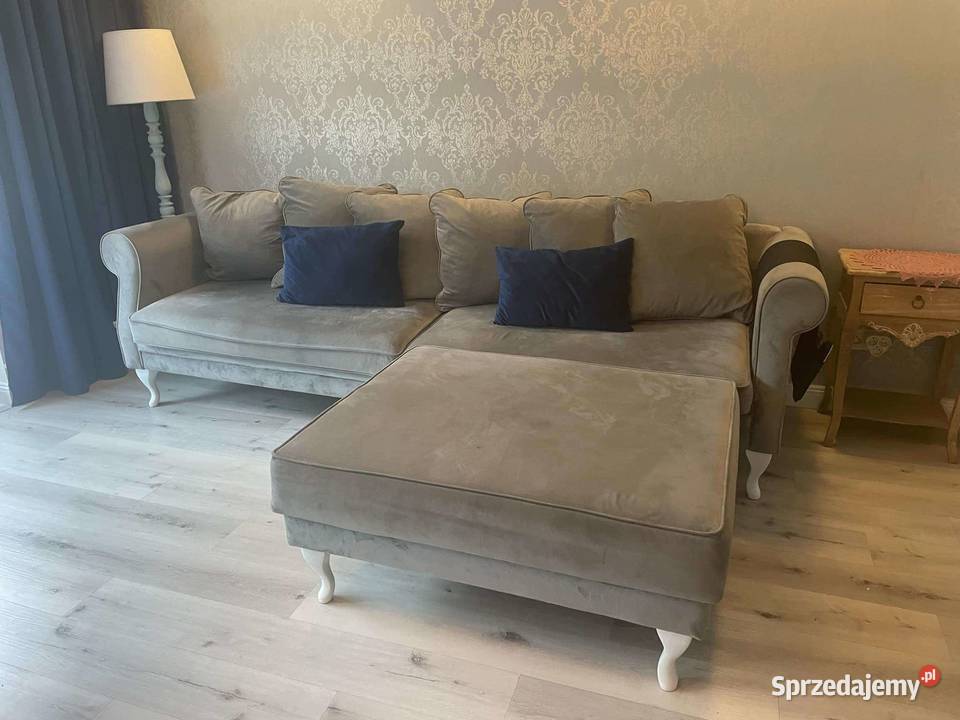 Sofa Glamour STYLOWA nogi ludwik puf Narożnik L 280cm Narożniki mazowieckie Warszawa