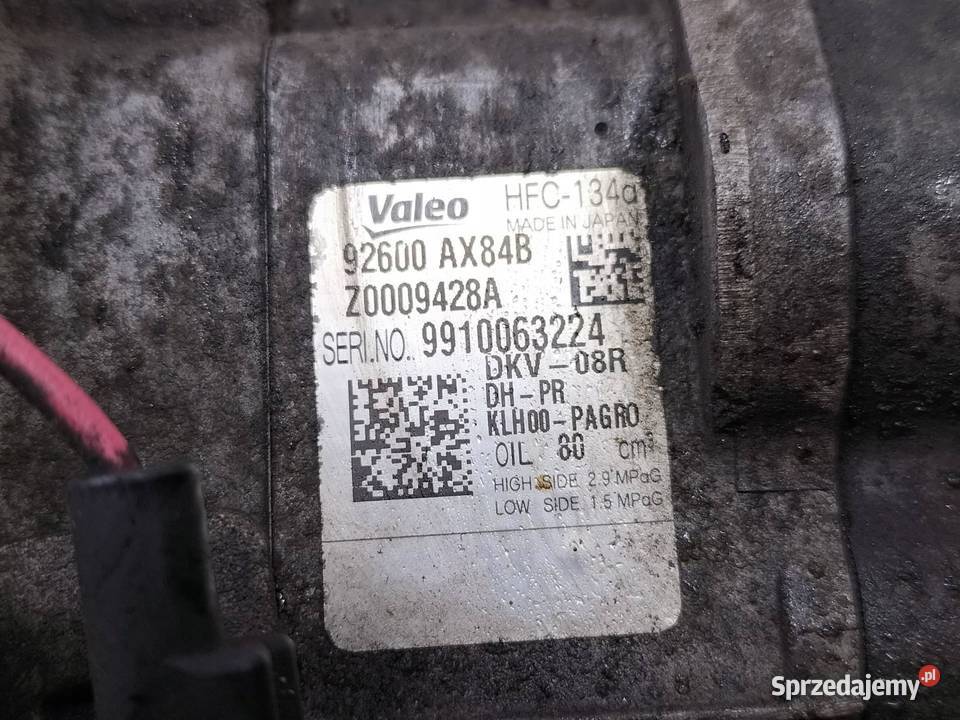 SPRĘŻARKA KLIMATYZACJI 92600AX84B 14 16V Nissan Motoryzacja