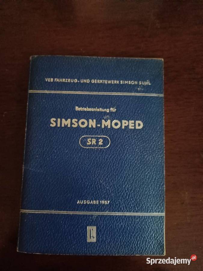 Simson sr2 instrukcja obsługi 1957 Sośnicowice