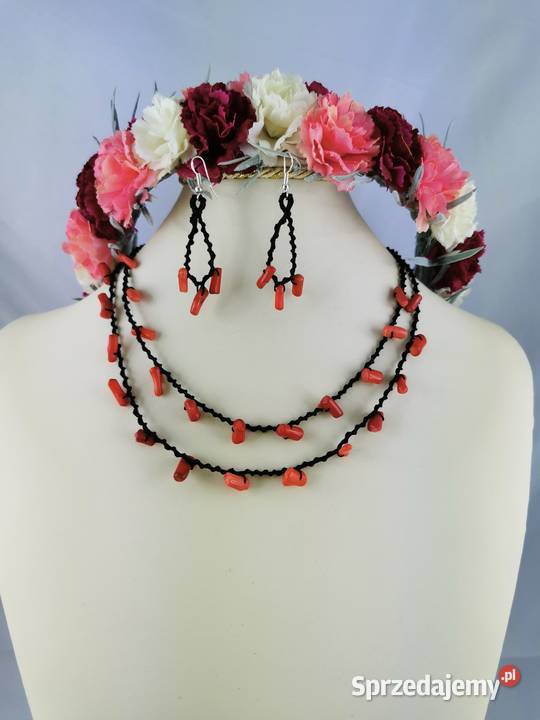 Biżuteria frywolitkowa Wiśniowa