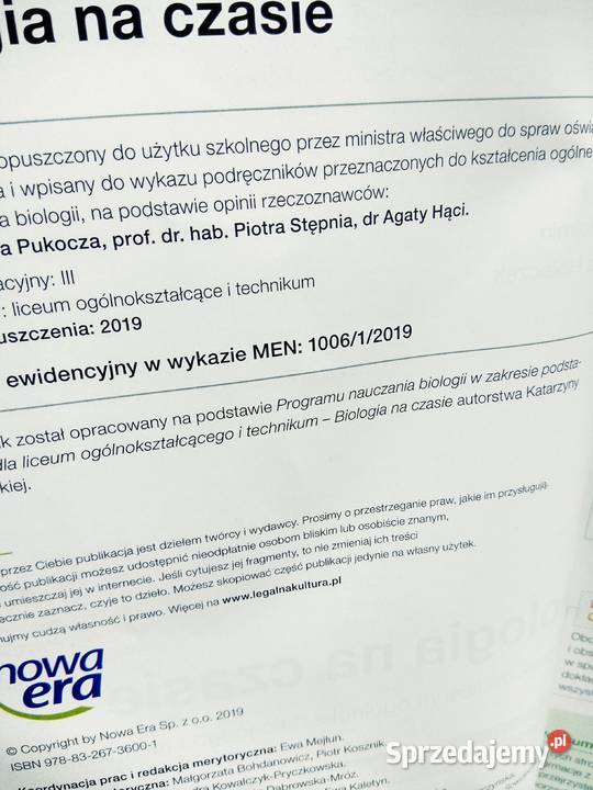 Biologia na czasie 1 podręczniki ponadpodstawowe Warszawa