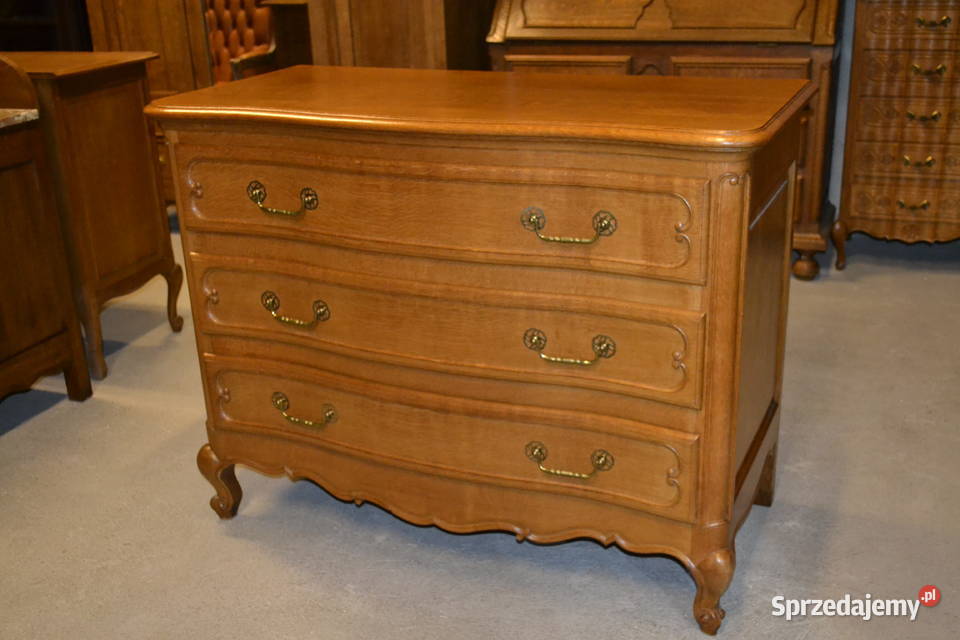 komoda ludwikowska gięte fronty lity dąb śląskie Będzin sprzedam