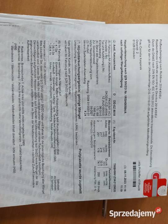 SKODA OCTAVIA LIFT 2010r 12 16 105 Przeb192 poduszka powietrzna Jelenia Góra sprzedam
