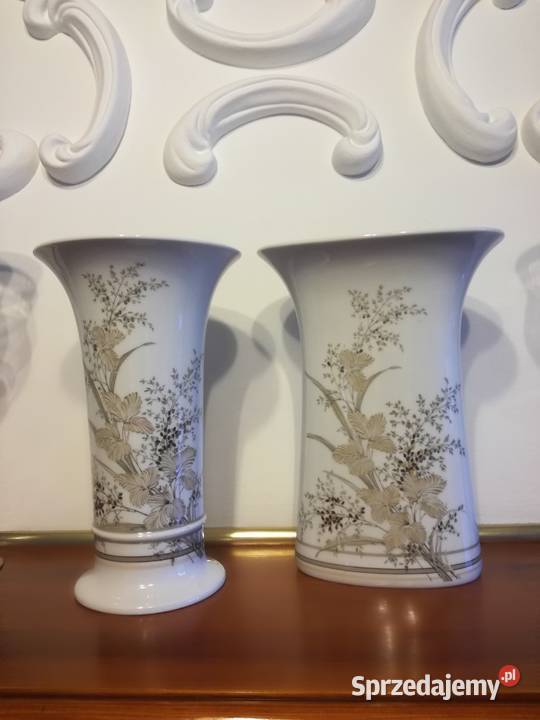 Komplet wazony Ekskluzywna piękna porcelana AK śląskie Jastrzębie-Zdrój