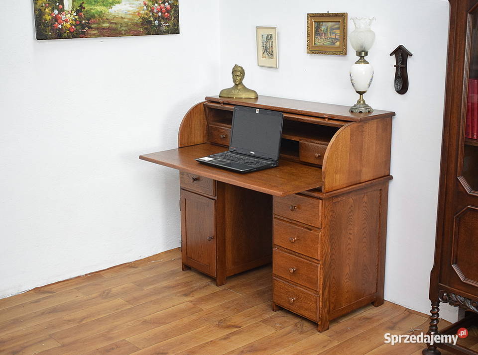 DĘBOWA SEKRETERA Z ROLETĄ BIURKO SEKRETARZYK dolnośląskie