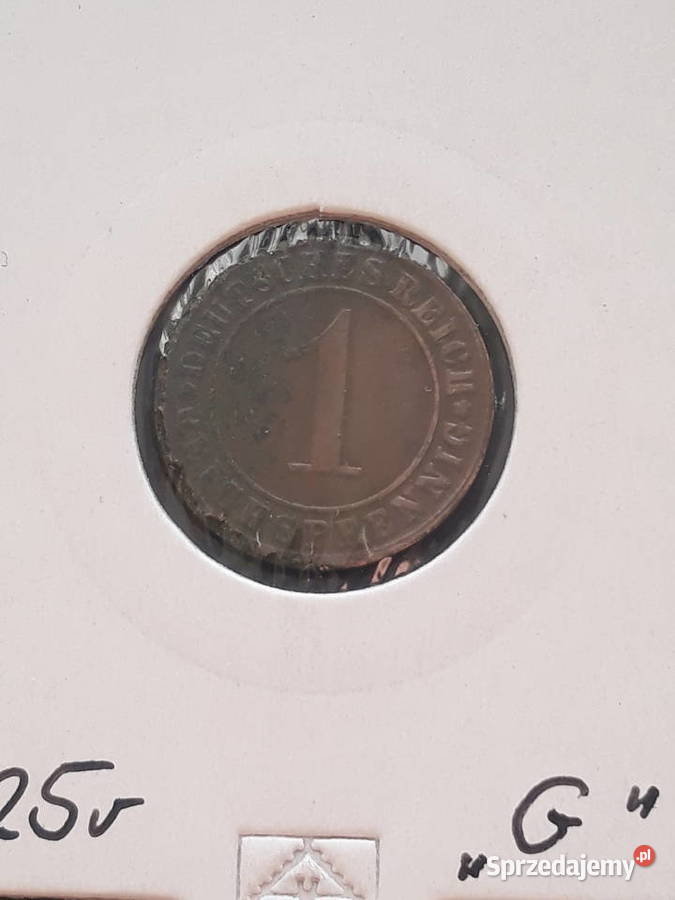 1 Fenig Niemcy 1925 r men G wielkopolskie Konin