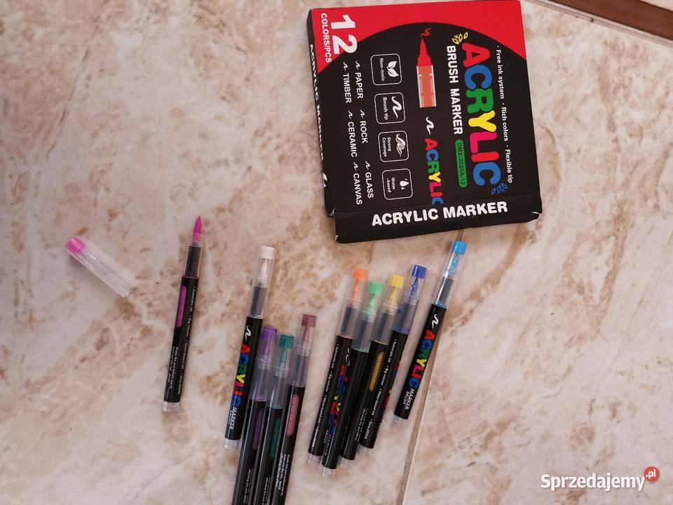 Farby akrylowe z pędzelkiem 12 Lędziny