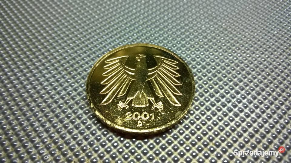 MONETA Niemcy 5 marek 2001 D złocona Numizmatyka Warszawa