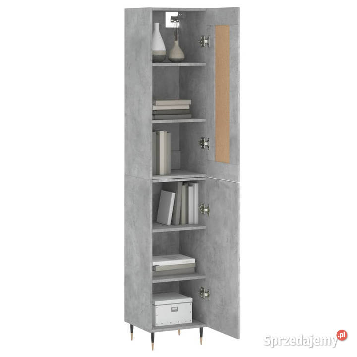 Wysoka szafka szarość betonu 345x34x180 Warszawa