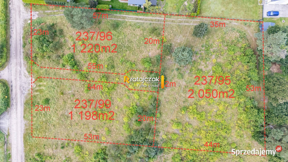 sprzedaży działki Orle 2050m2 szambo