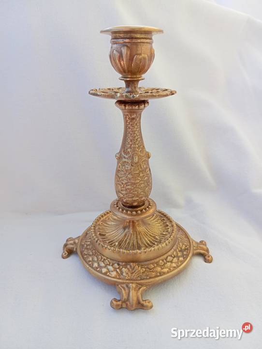 ŚWIECZNIK MOSIĘŻNY ZDOBIONY ORYGINALNY WZÓR Pozostałe opolskie Niemodlin