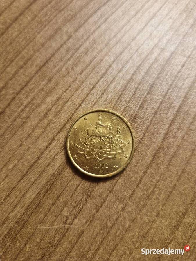 Moneta kolekcjonerska 50 centów Włochy 2002 opolskie Radłów