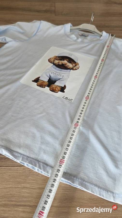 Damski tshirt bluzka na krótki rękaw niebieski Pleszew