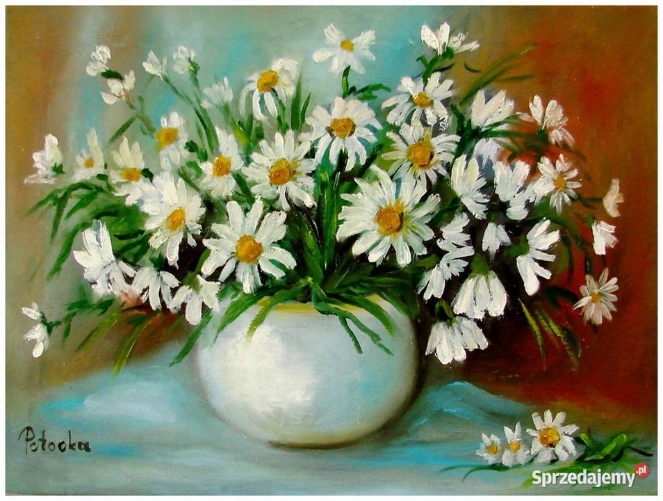 Bukiet rumianków 3040 obraz olejny dostępny Radom sprzedam