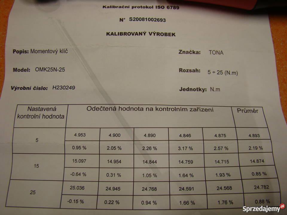Klucz dynamometryczny TONA 14 cala OMK 25 NSP śląskie Bielsko-Biała