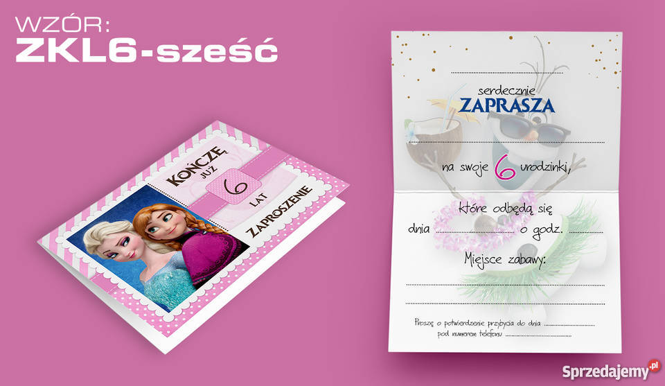 ZAPROSZENIA na URODZINY dziecka 4 5 6 7 8 lat Toruń