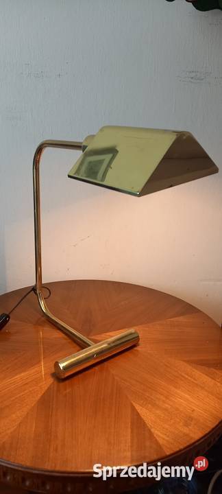 Gabinetowa lampa bankierka z mosiądzu Skierniewice