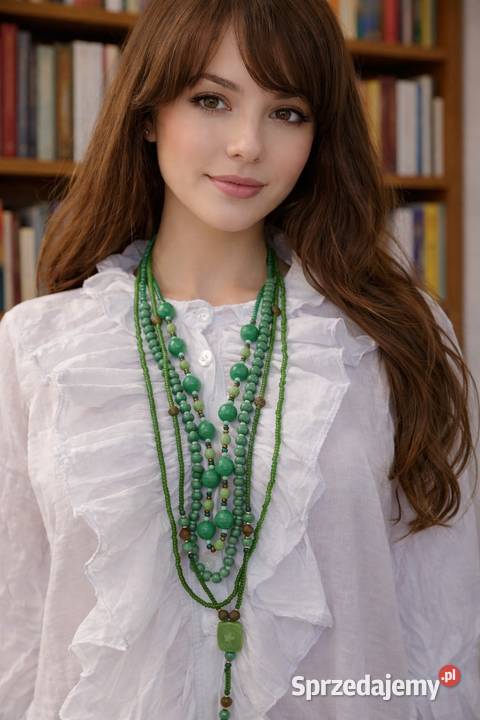 Naszyjnik Wielowarstwowy W Odcieniach Zieleni małopolskie Trzebinia