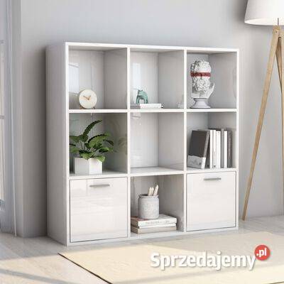 vidaXL Regał biały na wysoki połysk 98x30x98 mazowieckie Warszawa