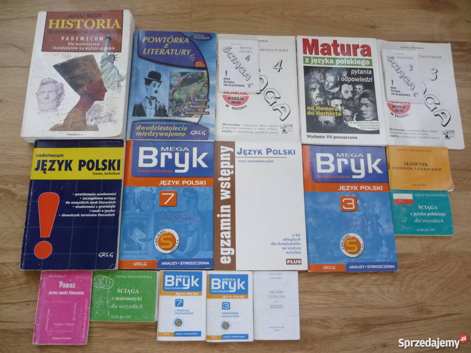 Zestaw książek do matury klasówki powtórki przed zestawy mieszane Mińsk Mazowiecki
