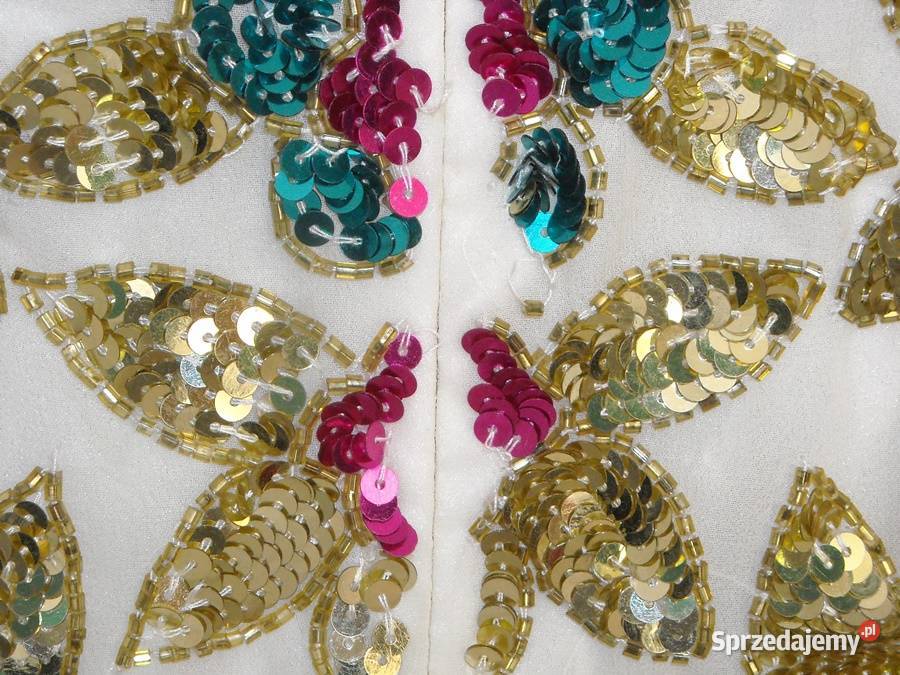 kremowa sukienka cekiny 12 L m Lubartów