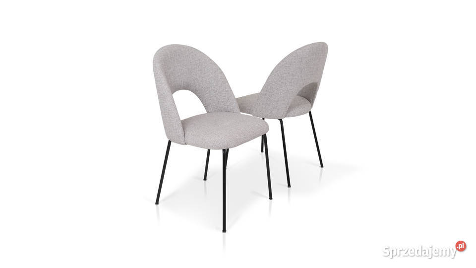 Krzesło tapicerowane Alari szare na czarnych 55cm Katowice