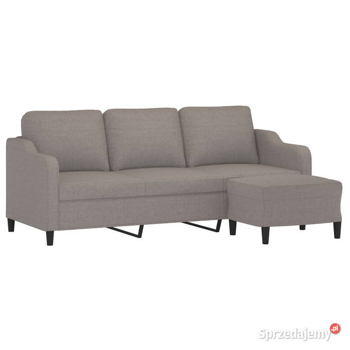 3osobowa sofa z podnóżkiem taupe 180 tkaniną