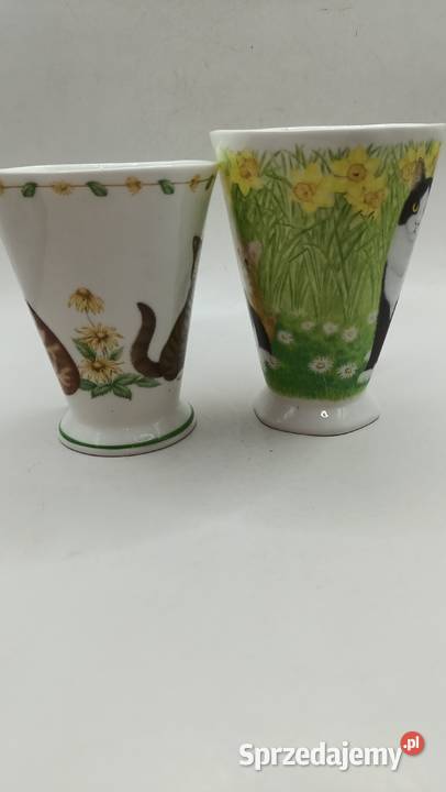 Dwa kubki z serii St Michael koty porcelana Zamość