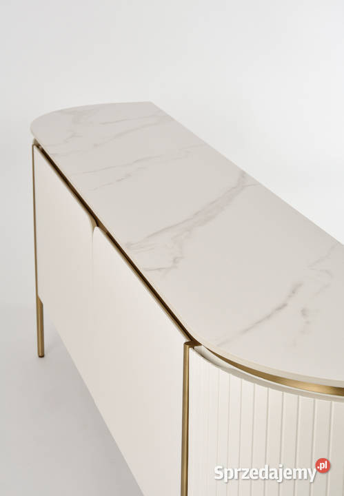 Komoda RTV złota kremowa Bueno Glamour Premium Golkowice