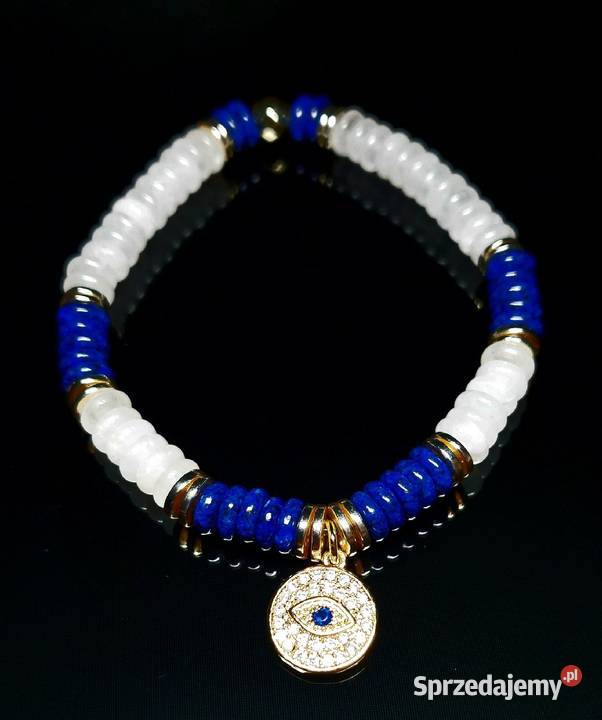 BRANSOLETKA OKO PROROKA CYRKONIE KAMIEŃ JADEIT Częstochowa