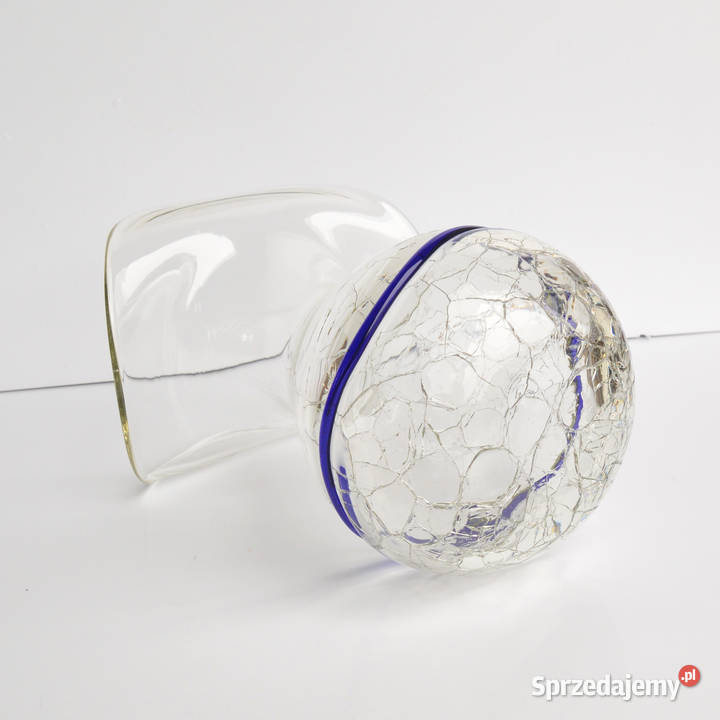 Wazon ze szkła lodowego Harrachov Sklo Czechy Warszawa