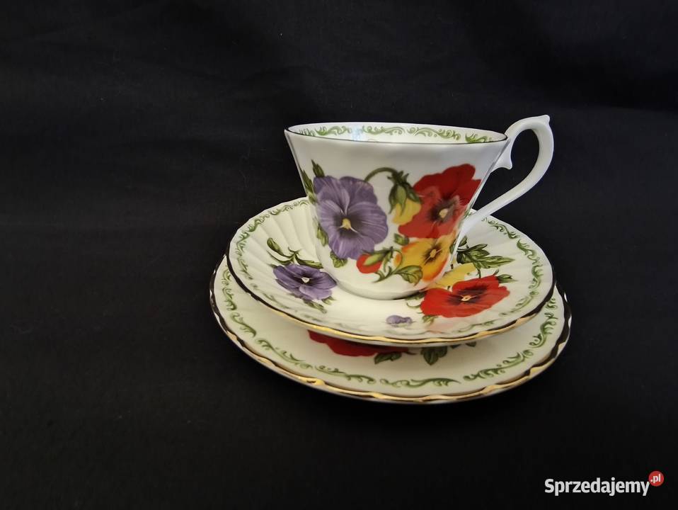 Zestaw kawowy trio angielskie Royal Kwiecień Chełm