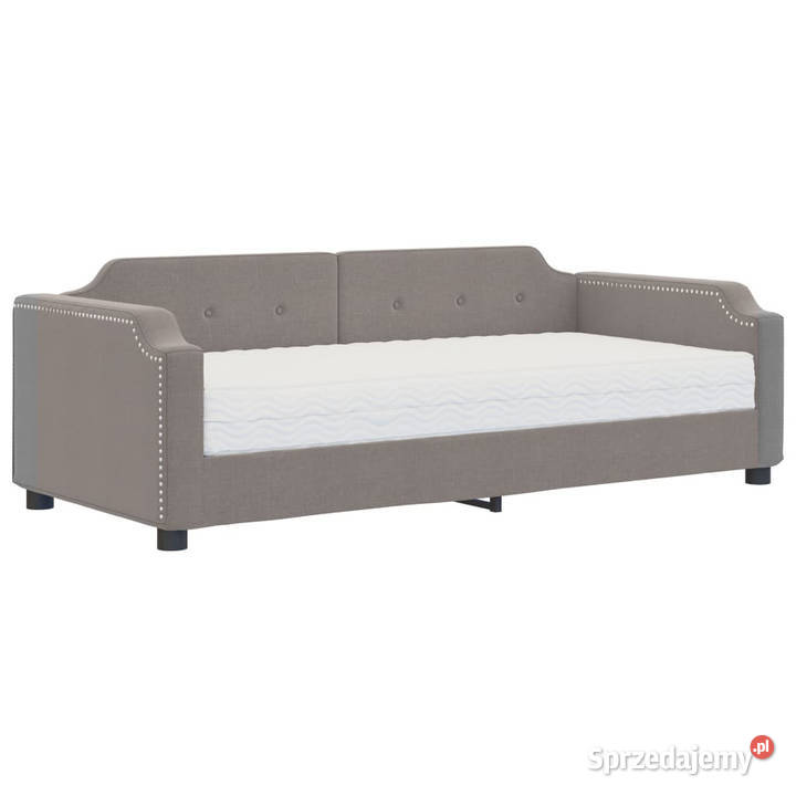 Sofa z materacem do spania kolor taupe tkanina