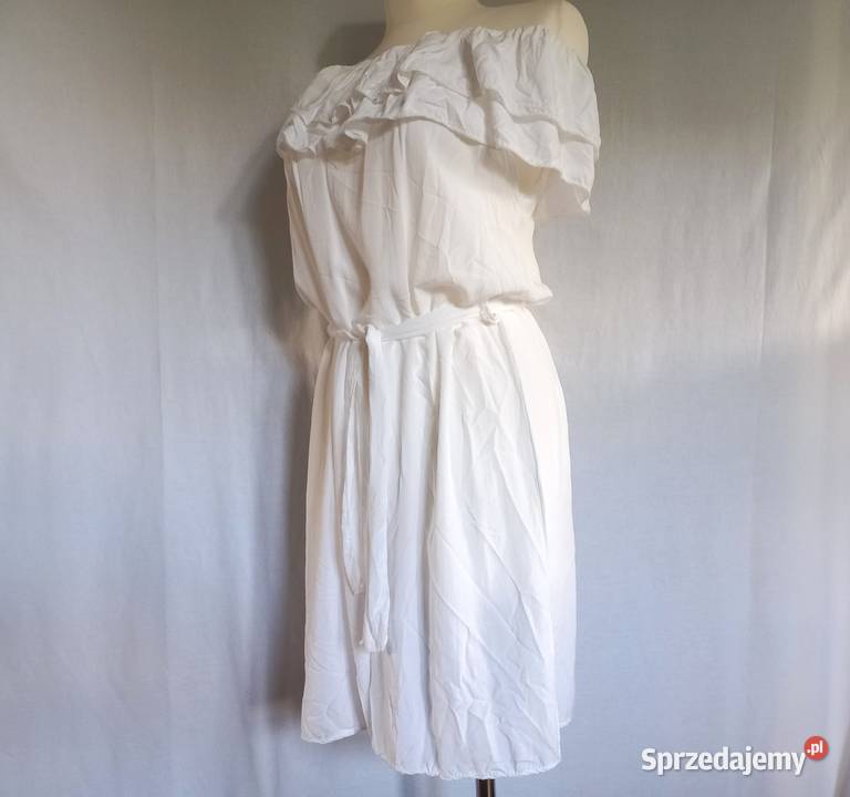 Sukienka biała Hiszpanka MINI r ML wiskoza NOWA Białystok