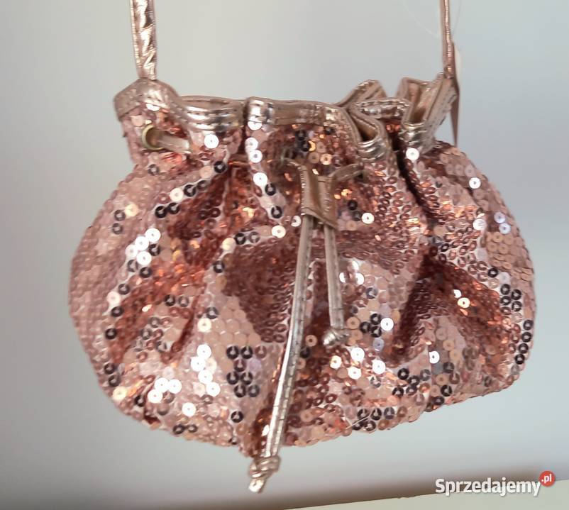 Torebka sakiewka worek damski cekiny na pasku 20cm Torby i torebki wielkopolskie Poznań