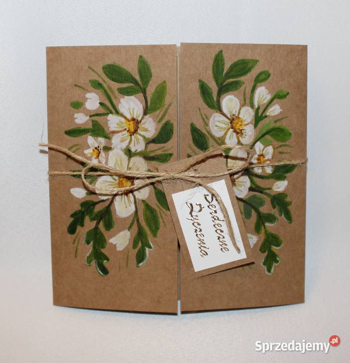 Kartka na urodziny imieniny HANDMADE w kwiaty sprzedam