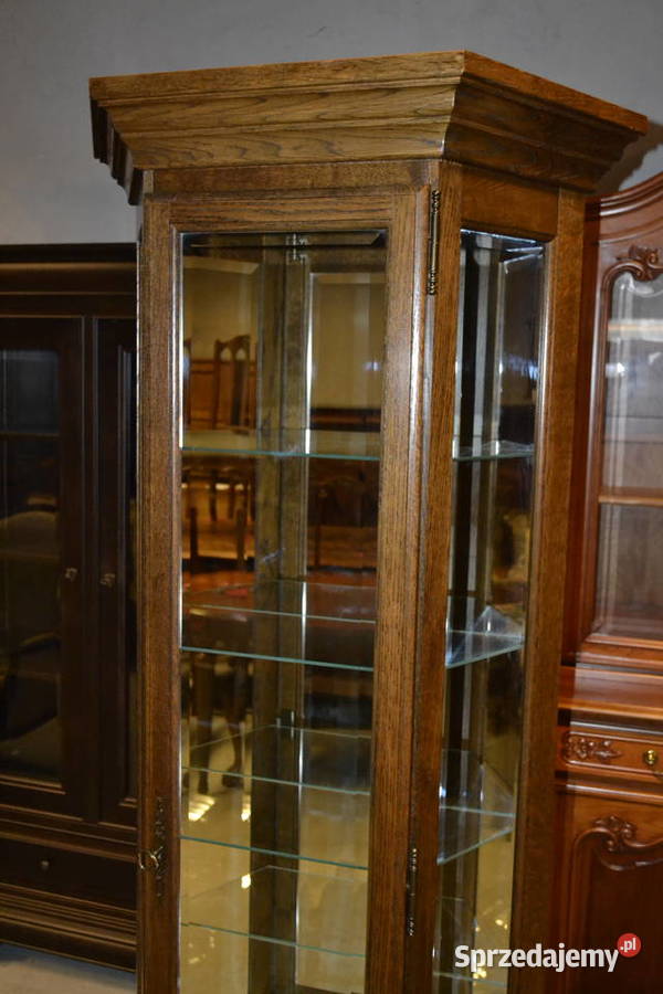 witryna stylowa lustra dąb Antyki, Sztuka, Kolekcje śląskie
