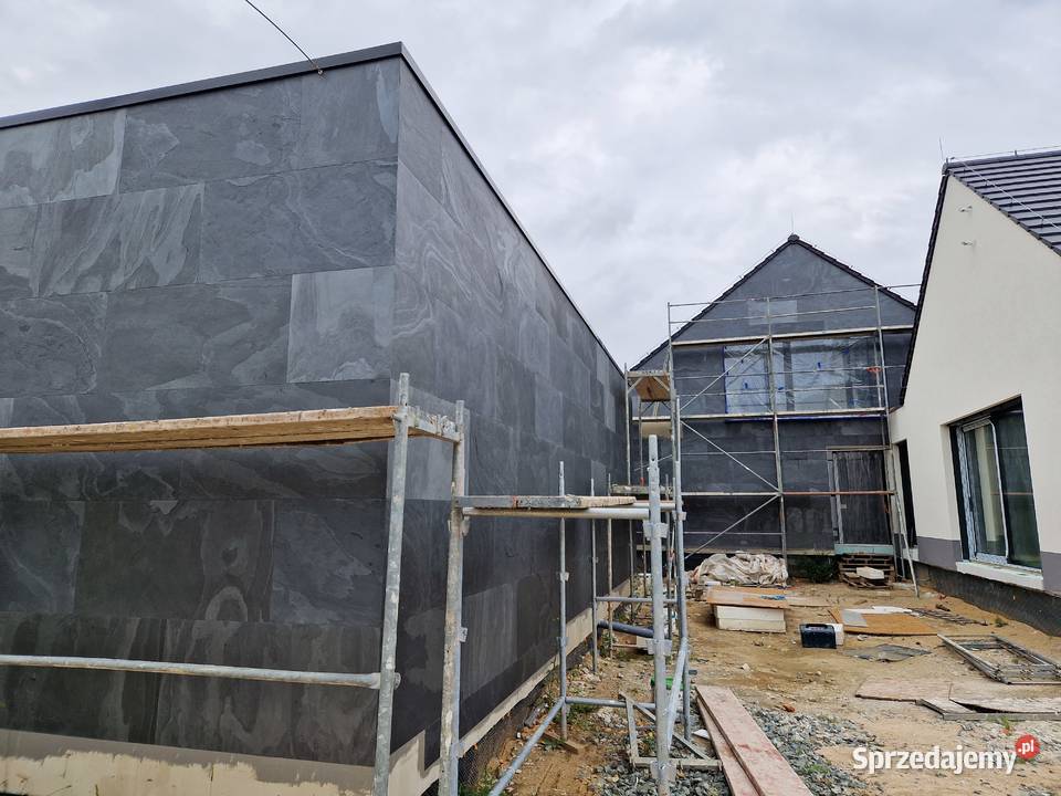 Czarny fornir kamienny w dużych rozmiarach Bielany Wrocławskie