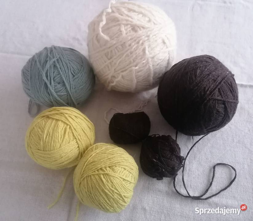 Włóczkawełna kolory ecru brązowy szary Łódź