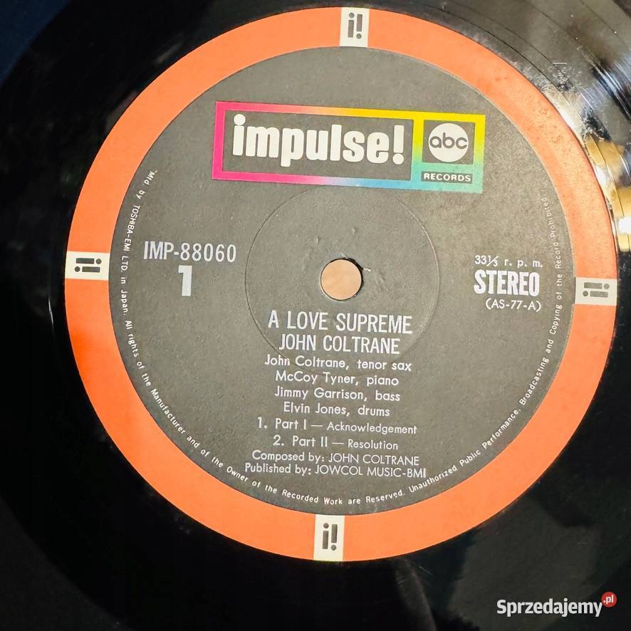 John Coltrane A Love Supreme EXVG Japan Obi LP płyta winylowa Poznań