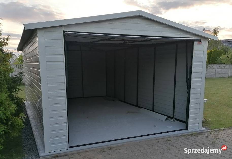 Garaż Blaszany BIAŁY SCHOWEK OGRODOWY MAGAZYN 217zł/m2 łódzkie Łęczyca sprzedam