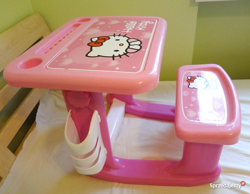 Różowe Biurko STOLIK Hello Kitty ŁAWECZKA z krze Bydgoszcz