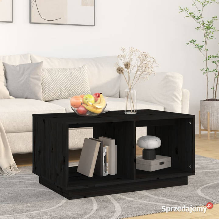 Stolik kawowy czarny 80x50x40 lite drewno mazowieckie