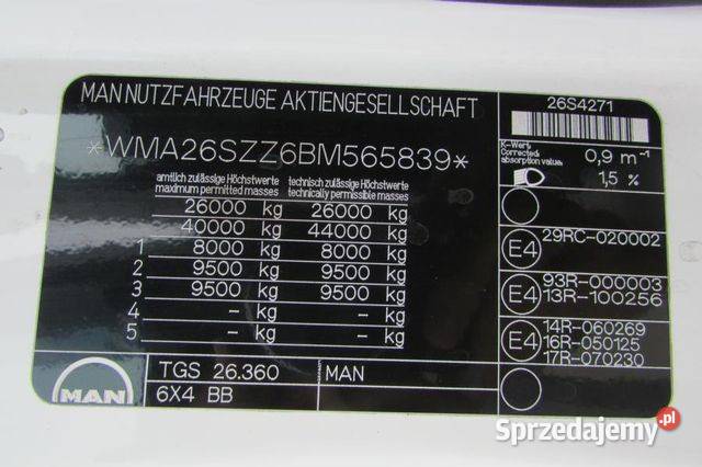 Ciezarowy 6x4 skrzynia z dzwigiem Man TGS Rok produkcji 2011 Skrzynie mazowieckie Warszawa
