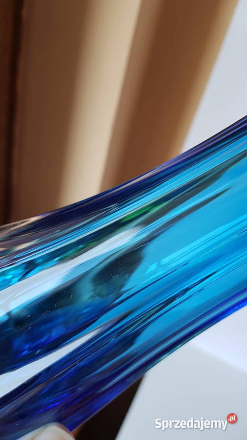 Szklany wazon kolorowe szkło vintage PRL Dąbrowa Górnicza sprzedam