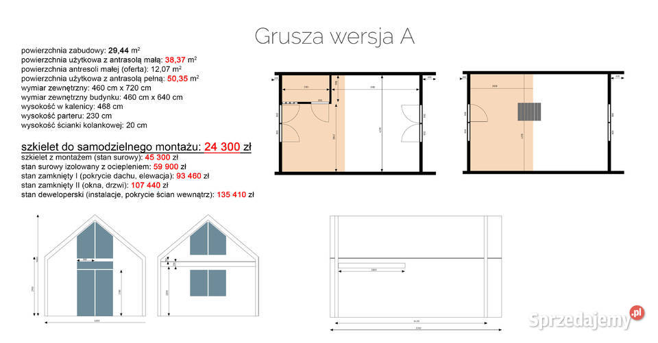 Dom szkielet do samodzielnego montażu Dom z małopolskie