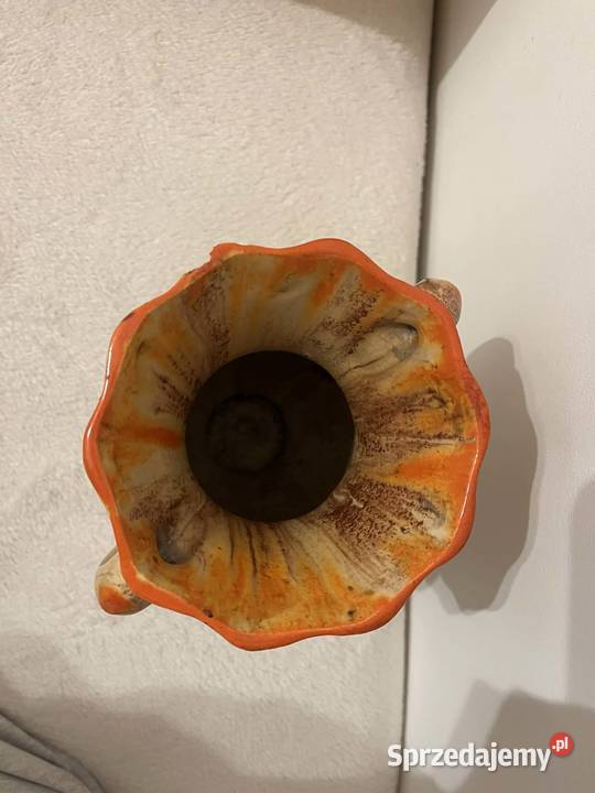 Ceramiczny wazon vintage z dwoma uchwytami Antyki Stegna