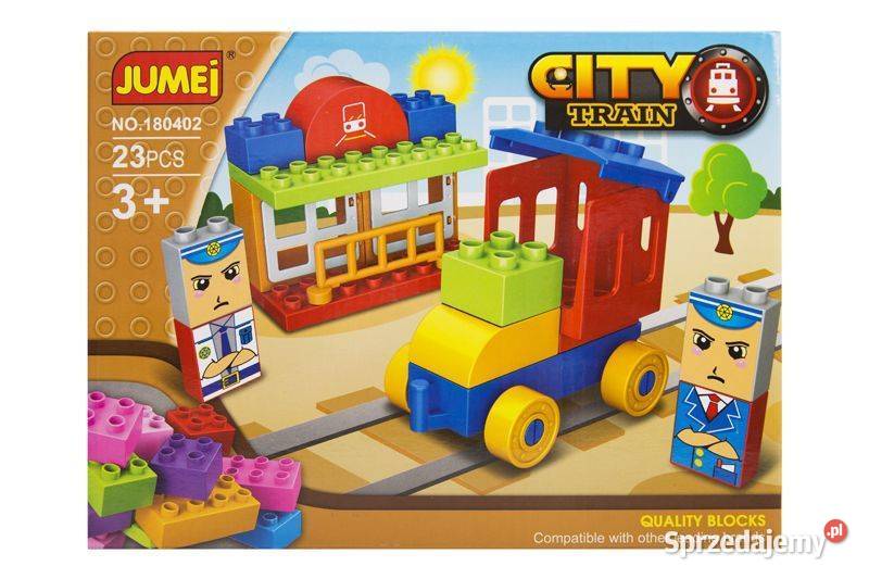 Klocki Jumei 3 City KOLEJKA 23 elementy 26x19 wielkopolskie