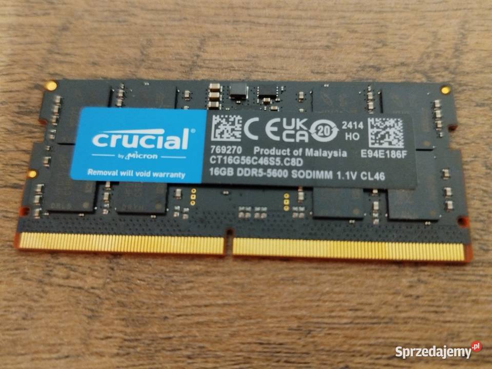 Pamięć RAM Crucial Laptop Notebook DDR5 16GB Nowy Wiśnicz